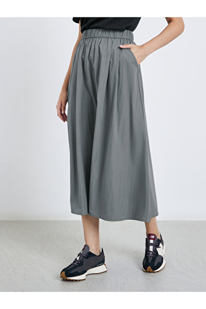 Styli Elastic Waistband A-Line Maxi Skirt