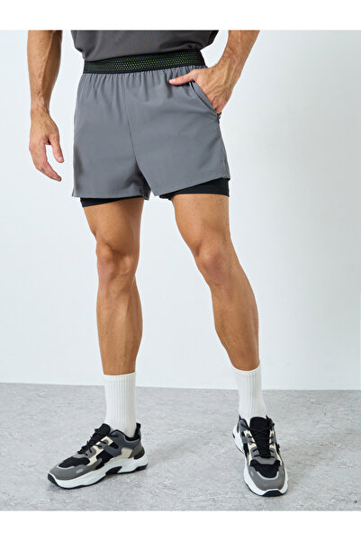Styli Grey Men 2 in 1 Running Shorts