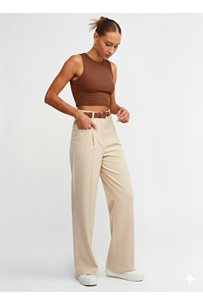 Dilvin Crop Top-Brown
