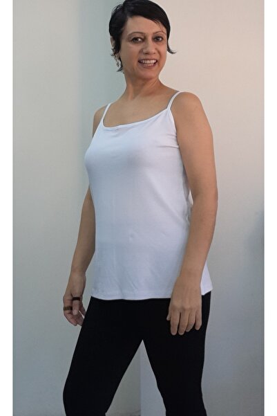 Mertcan Butik White Rope Strap Combed Viscose T-Shirt