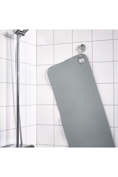 IKEA VALVATTNET Bathtub mat, grey, 33 x 84 cm