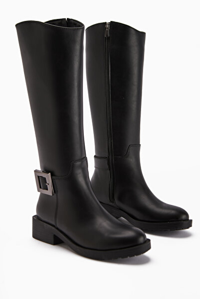 Limoya Becky Black Buckled High-Sole Women's Boots