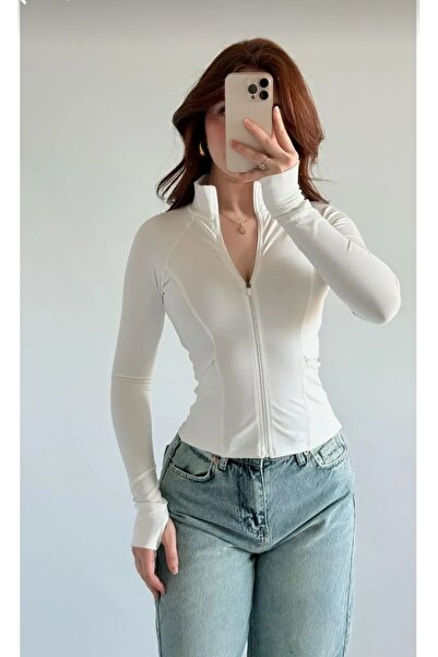 eyonnwear CoolFit Uzun Kollu Zip-Up Slim Fit Bluz