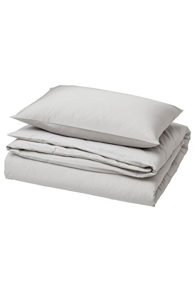 IKEA BLODNÄVA Duvet cover and pillowcase, grey, 150 x 200/50 x 80 cm