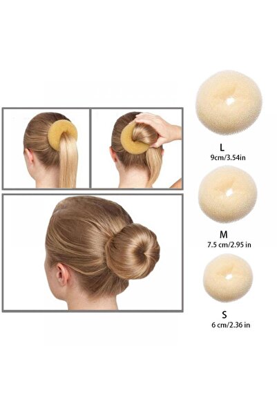 GÜLPEŞE Sünger Topuz Toka Seti 3 Adet 6cm-8cm-10cm