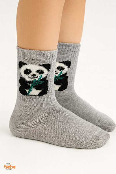 Trend Bebe Butik Детски чорапи с панда мотив за деца на възраст 2-9 години Па...