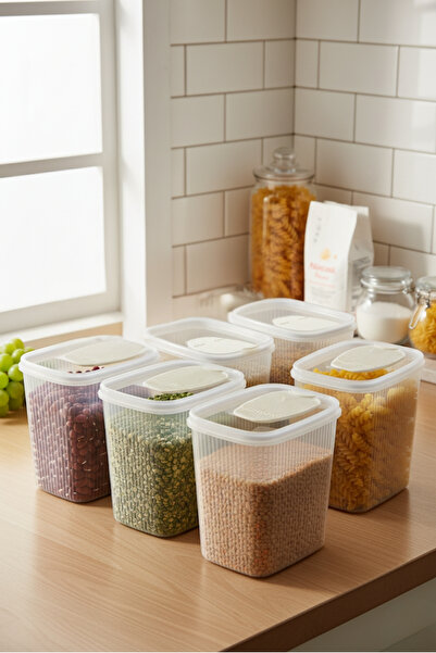 Hesaplı Kasa 6 Pieces 2.5 Lt Food Storage Container, Legume Container