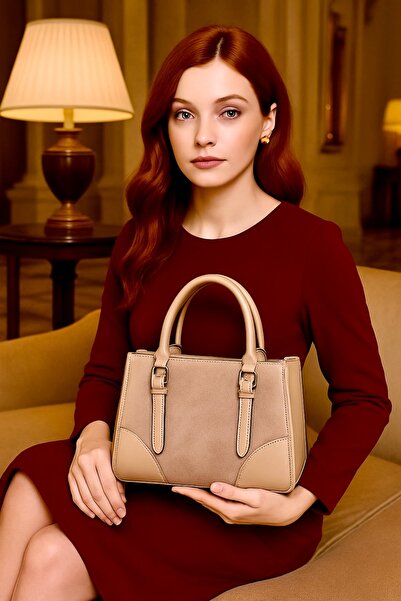 ESTUTE Luxury Leather & Suede Detailed Shoulder Bag Likya