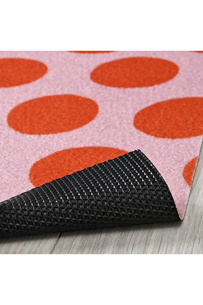 IKEA KÖRFÄLTSPIL Door mat, pink orange/circle pattern, 40 x 60 cm