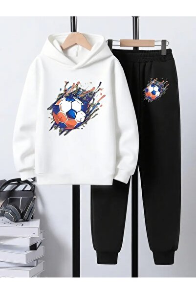 NIMBLECO Printed Hooded Sweatshirt and Trackpants Set