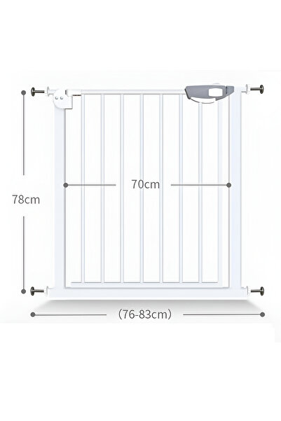 Essentials 360 Auto Close Safety Baby Gate 76-84cm Tall Wide Fence Barrier Gate for Stairs, Doorways