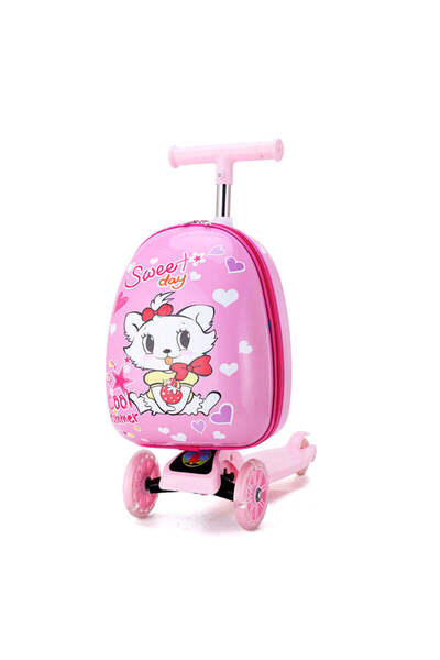 Generic Ride-on Travel Scooter Trolley Bag - Sweet Day Kitty Themed