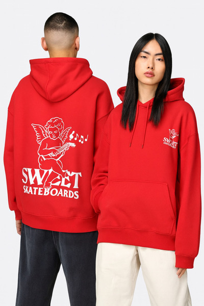 CLASSY.MODA سترة رياضية للجنسين بقلنسوة وثلاثة خيوط مع جيب كنغر، مطبوع عليها ...