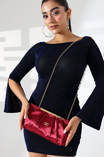 Moda Lime Chain Strap Evening Dress Clutch Portfolio Bag – Women's Shoulder Bag for Stylish Evening and Event Outfits