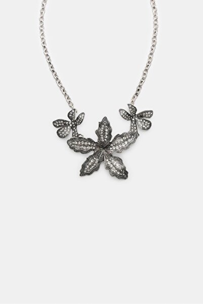 Stradivarius Parıltılı Çiçekli Kolye