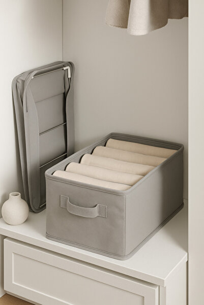 Handyol Organizator de rafturi 4 bucăți, 25 cm, țesătură gri cu inserție, sup...