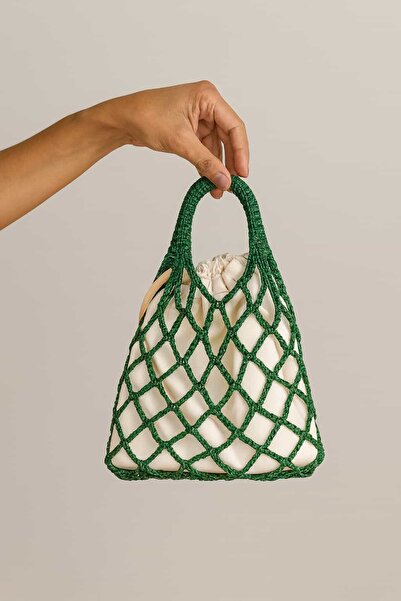 Ada Kostüm Tasarım Nova Stylish Knitted Handbag with Satin Lining Detail