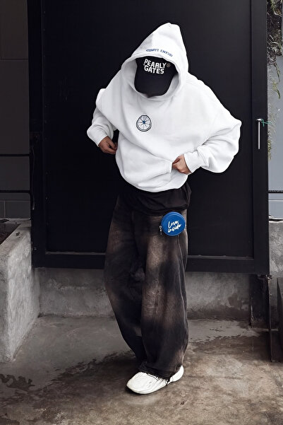 CLASSY.MODA Φούτερ με κουκούλα με 3 κλωστές και τσέπες καγκουρό – Στρογγυλό σ...