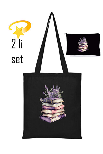 Boom town bez canta - Kalemlik,Makyaj Çantası takım 2li set siyah