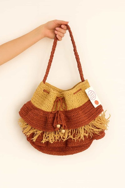 Ada Kostüm Tasarım حقيبة تيراسول البوهيمية متعددة الألوان المصنوعة يدويًا (مع بطانة)