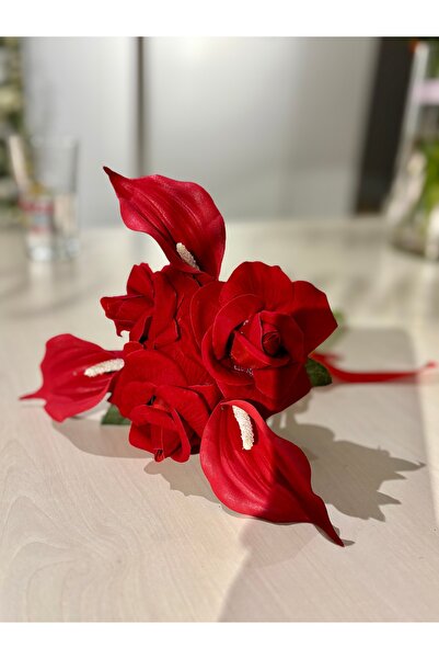 Çiçek Kırmızı Gül ve Calla Buketi, Gelin Kına Çiçeği