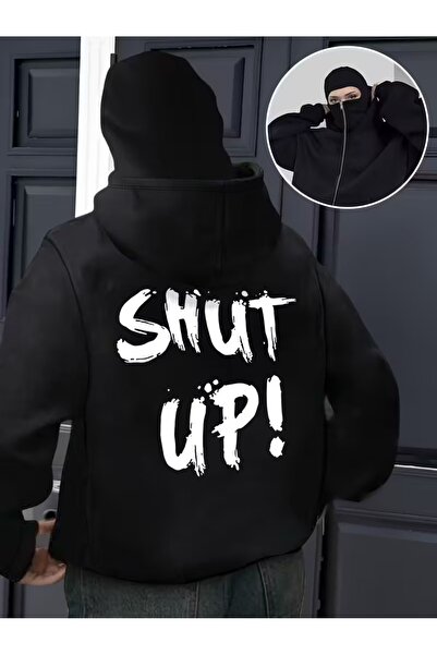 LOTS MODA Φούτερ Ninja Unisex με μάσκα χιονιού Ζακέτα με 2 νήματα χοντρό φλις