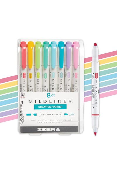 Zebra Pen Mildliner Double-Ended Highlighter, Broad and Fine Tip, Assorted In...