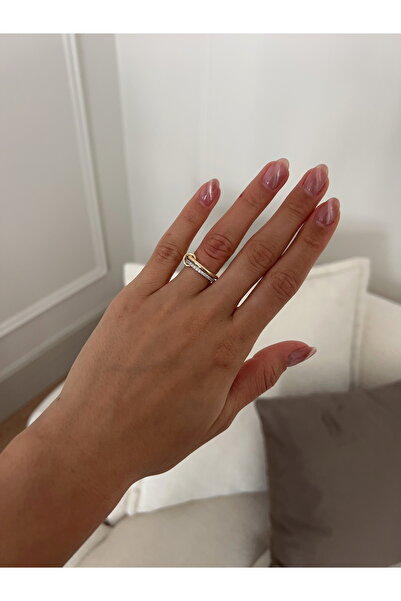 NFS BUTİK خاتم مزدوج التصميم مرصع بحجر الزركون وعلامة تجارية مسطحة طراز VIP ق...