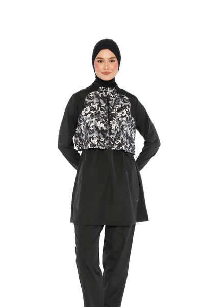 allsea 4 Parça Şık Tasarımlı Paraşüt Tarzı Tesettürlü mayo