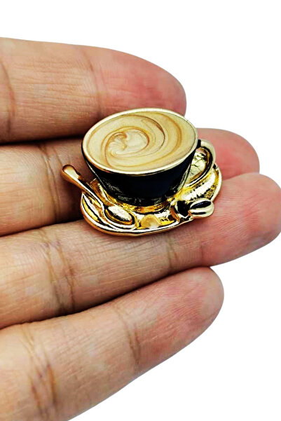 BB BİBUTİKSHOP Kahve Fincanı Broş - Retro Tasarım Latte Cup Brooch | Kahvesev...