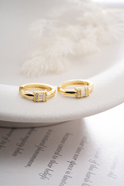 Silvano Jewelry 925 Ayar Gümüş Baget Halka Küpe