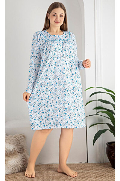 Star Fashion Camasa de noapte pentru femei, marimi mari, cu maneca lunga