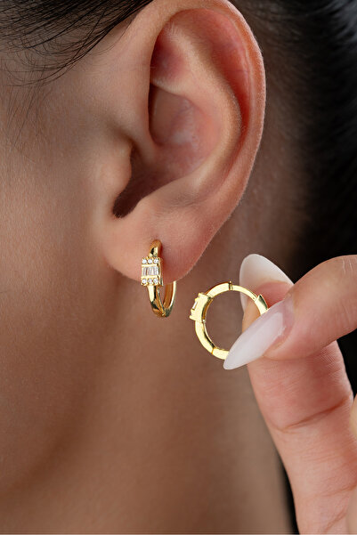 Silvano Jewelry 925 Ayar Gümüş Baget Halka Küpe