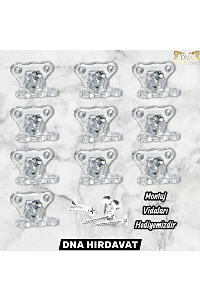 DNA HIRDAVAT Açılı Şeffaf Çektirme Kelebek Köşe Birleştirme Kırılmaz (10 Adet)