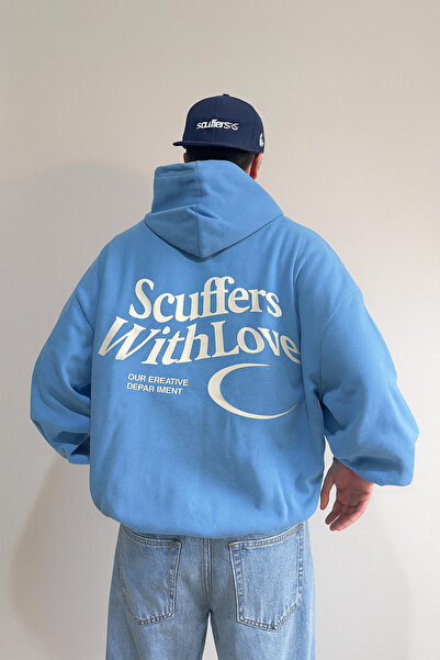 CLASSY.MODA Скуфери с любов Печатна суитшърт с качулка Овърсайз Унисекс Кенгу...