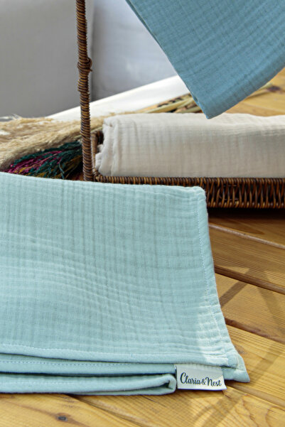 Claria&Nest بطانية أطفال من القطن العضوي بنسبة 100% مكونة من 4 طبقات من الموس...