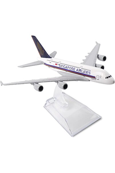 OEM Model de avion Singapore Airlines Airbus A380, metal, 16 cm, scară 1:400