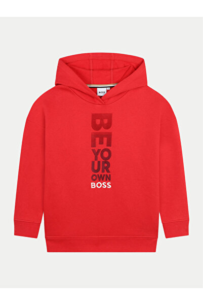 BOSS Φούτερ για αγόρια J51199 Κόκκινο