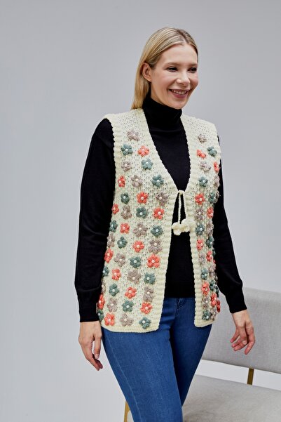 Jinx Wear Fashion Спеціальний дизайн для жінок середнього віку з перлами та кольоровими маргаритками на жіночому жилеті