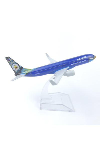 OEM Machetă de avion Nok Air Bluebird Boeing B737, metal, 16 cm, 1:400