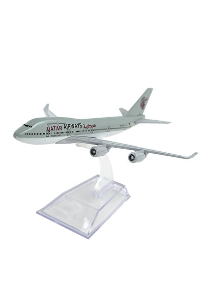 OEM Machetă de avion Qatar Airways Boeing B747, metal, 16cm, scară 1:400