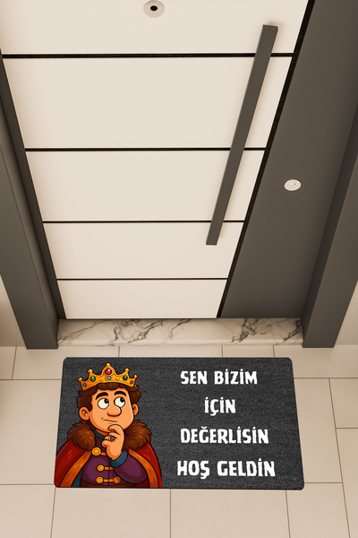 Dormot High Quality Digital Printing Black, Prince, Cartoon You Are Important Themed Door Mat