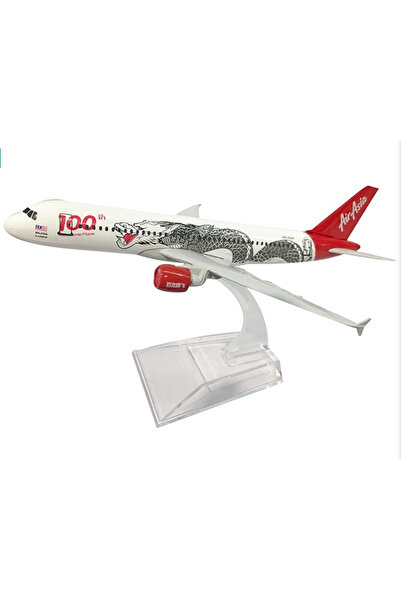 OEM Model de avion AirAsia Dragon Airbus A320, metal, 16 cm, scară 1:400