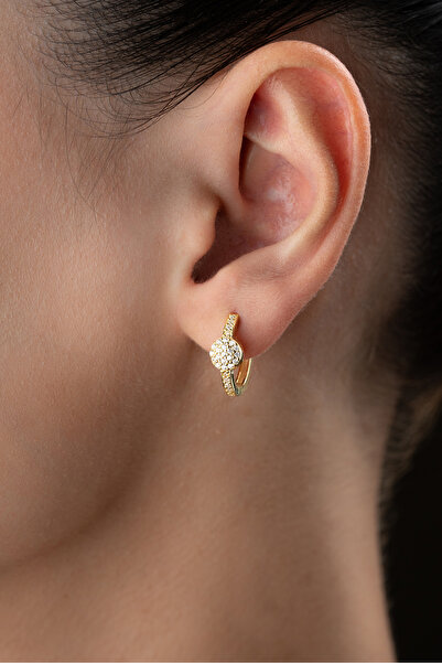 Silvano Jewelry 925 Ayar Taşlı Top Halka Küpe