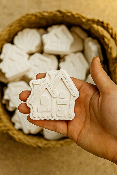 WeSank Dekoratif Boyanabilir Alçı Ev Figürü – Hobi ve Sanat Seti İçin