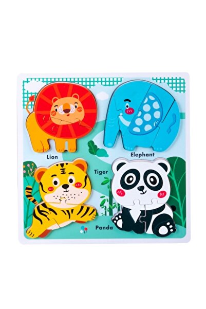 Picodino 3D Puzzle with Large Wooden Pieces - Jungle Animals