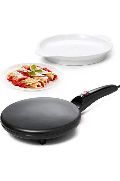 Generic Electric Crepe Maker – 8” Portable Crepe Pan Nonstick with Dipping Plate, Auto Shut