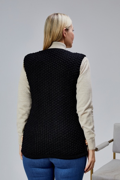 Jinx Wear Fashion Γυναικείο μεσήλικας ειδικής σχεδίασης μητρικό γιλέκο με πέρλες και πολύχρωμα λουλούδια μαργαρίτας