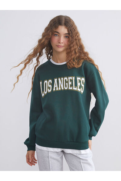 LC Waikiki Selections I Los Angeles Printed Loose Fit Women's Thick Sweatshir...