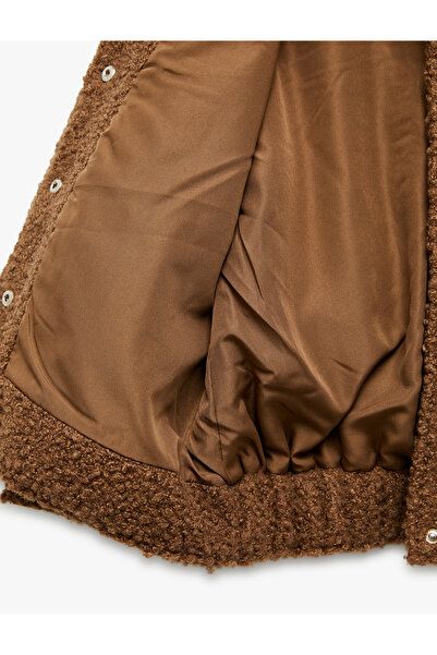 Koton Dik Yaka Uzun Kollu Kapaklı Cepli Bürümcük Ceket